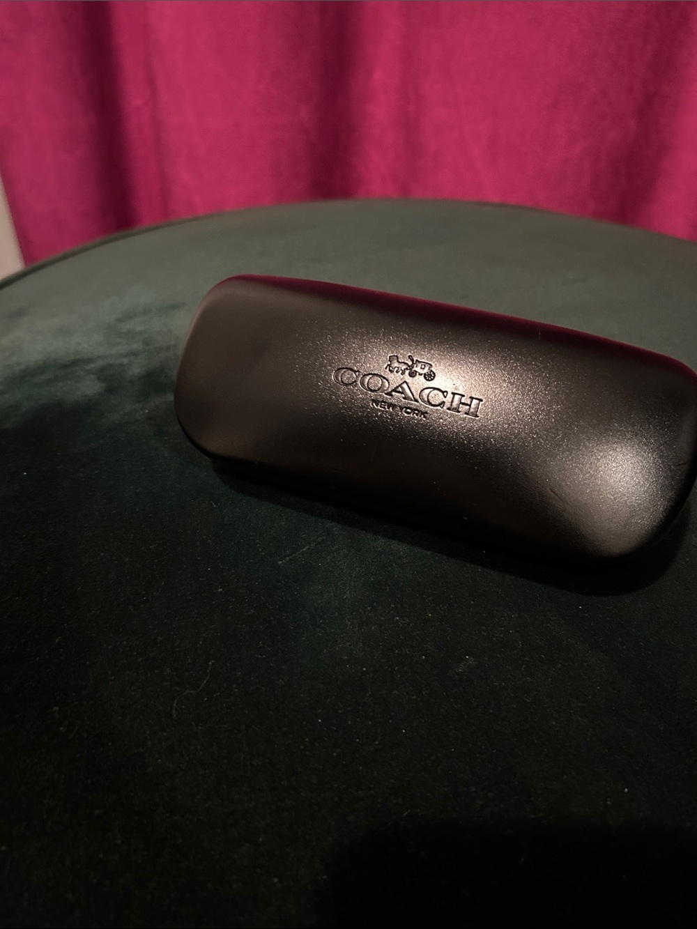 Coach Black Sunglasses Case with Embossed Logo